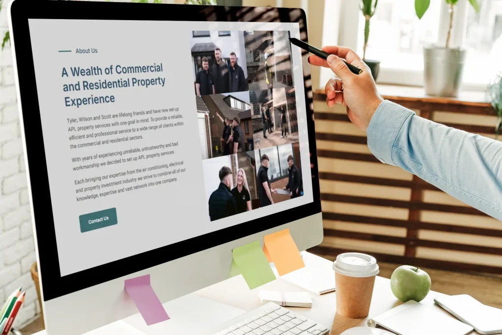 Apl Property services web design project from Aspire Digital Marketing